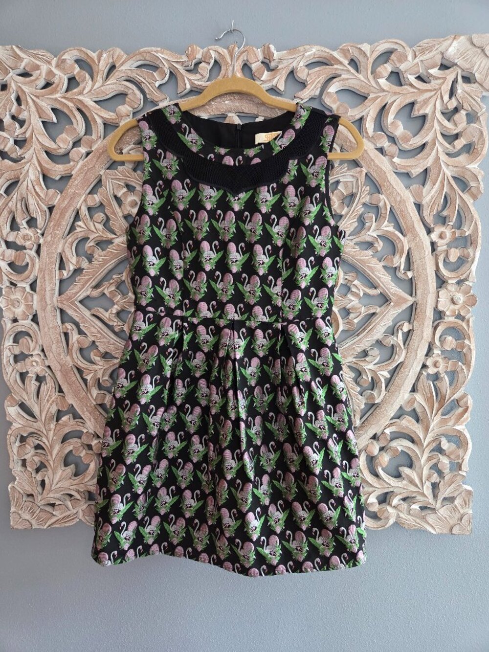 SLY Japanese Flamingo Tapestry Cocktail Dress Size M